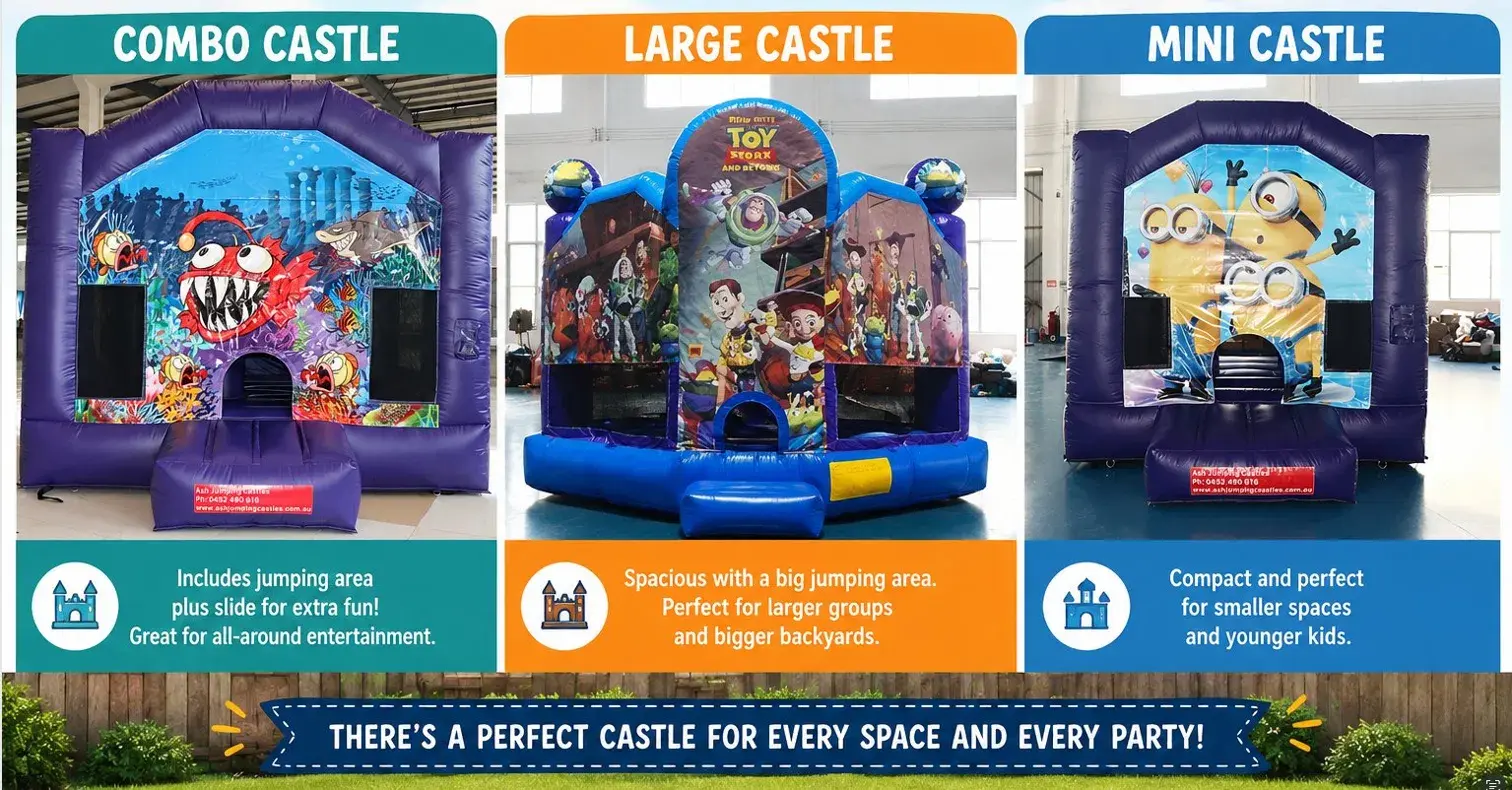 Combo, large and mini jumping castles for hire in Sydney by Ash Jumping Castles